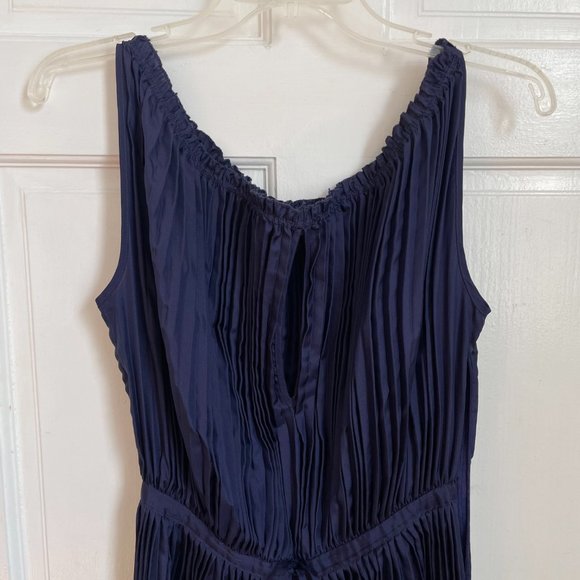 Rachel Comey Dress Long Maxi Silk Navy Blue Mini Pleats Formal Gown 4 - Picture 2 of 13